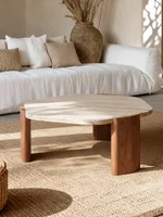 Table basse en pierre de travertin de luxe 3