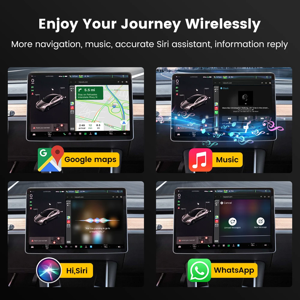 CarlinKit 4.0 ׽ ׷̵  CarPlay  ȵ̵ ڵ  3  Y X 5Ghz WiFi CarPlay Ai  Spotify Waze