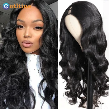 Body Wave V Part Wig Remy Raw Human Hair 34 Inch 250% Peruvian Body Wave Wavy U Part Wigs for Women Beginner Friendly Human Wigs 1