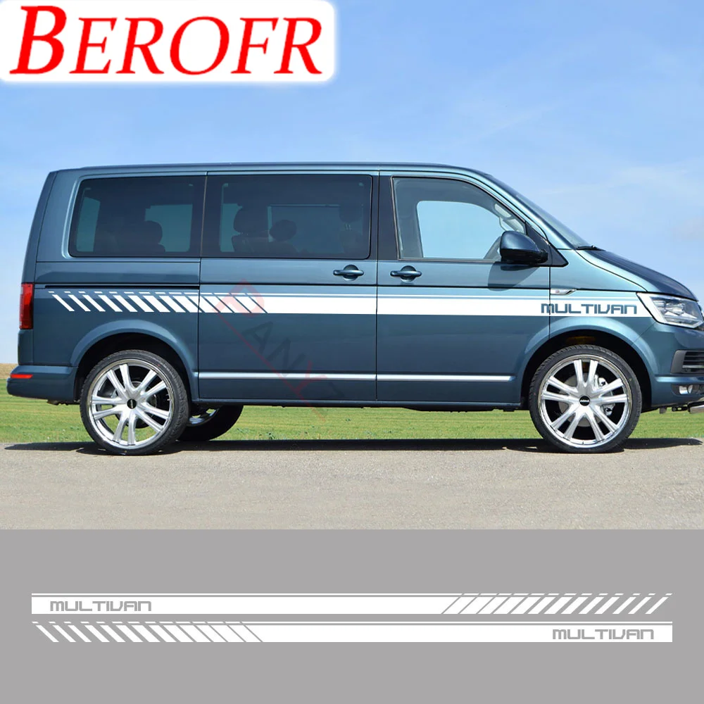 2 Pezzi Adesivi Per La Linea Di Vita Della Portiera Dell'Auto Per Volkswagen Vw Multivan T4 T5 T6 Accessori Per Trasportatori Camper Van Decalcomanie 