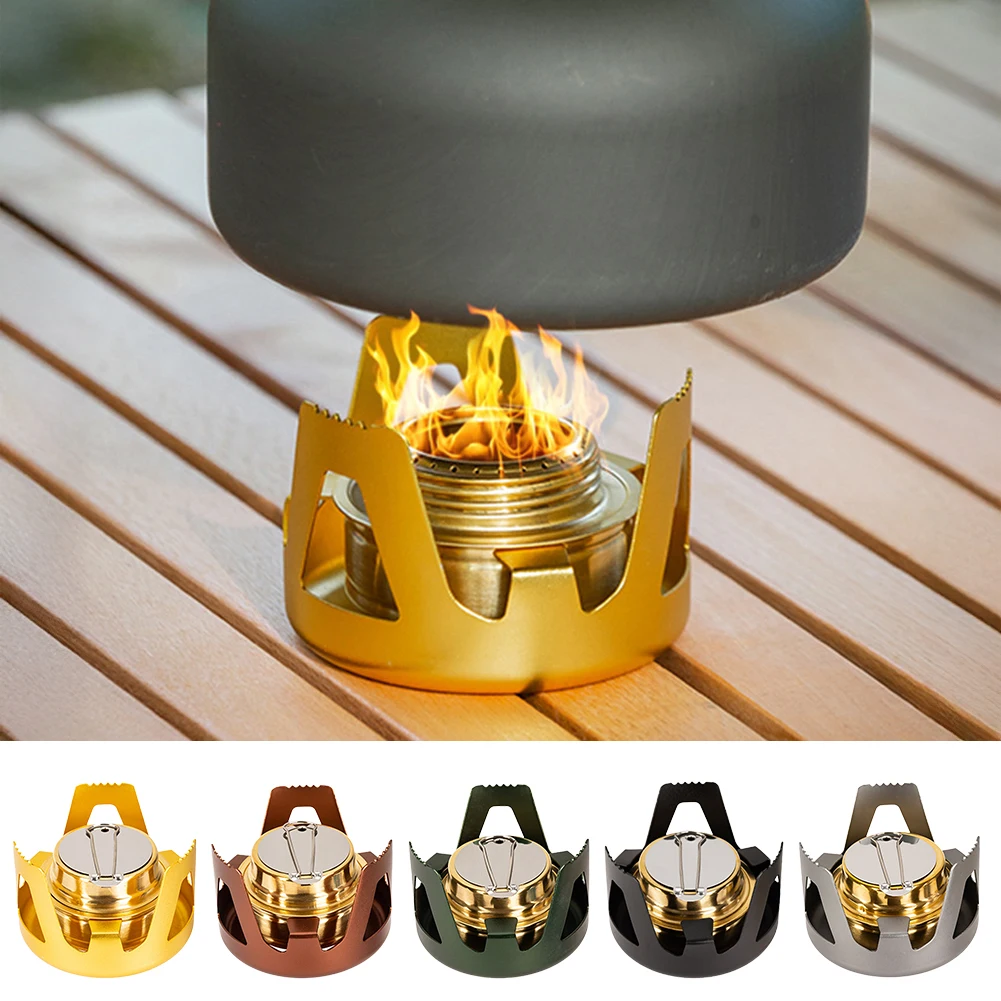 1PC Portable Mini Alcohol Stove Outdoor Camping Stove Adjustable Flame Picnic Barbecue Fishing with Aluminum Alloy Structure
