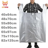 Silver grey large plastic bag vest bag thickened large garment packaging logistics bag carrying large bag 1