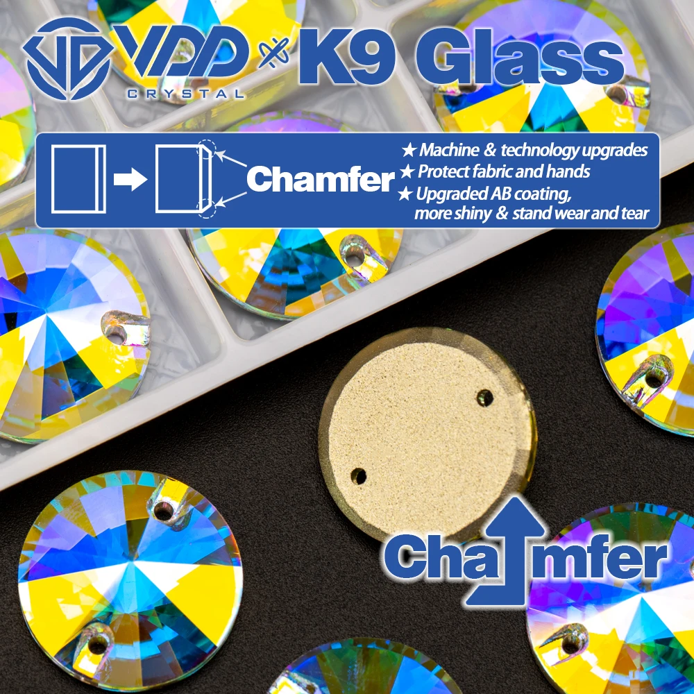 K9 Glass Sew On Rhinestones Crystal FlatBack Sewing Stones DIY Garment Wedding Dress