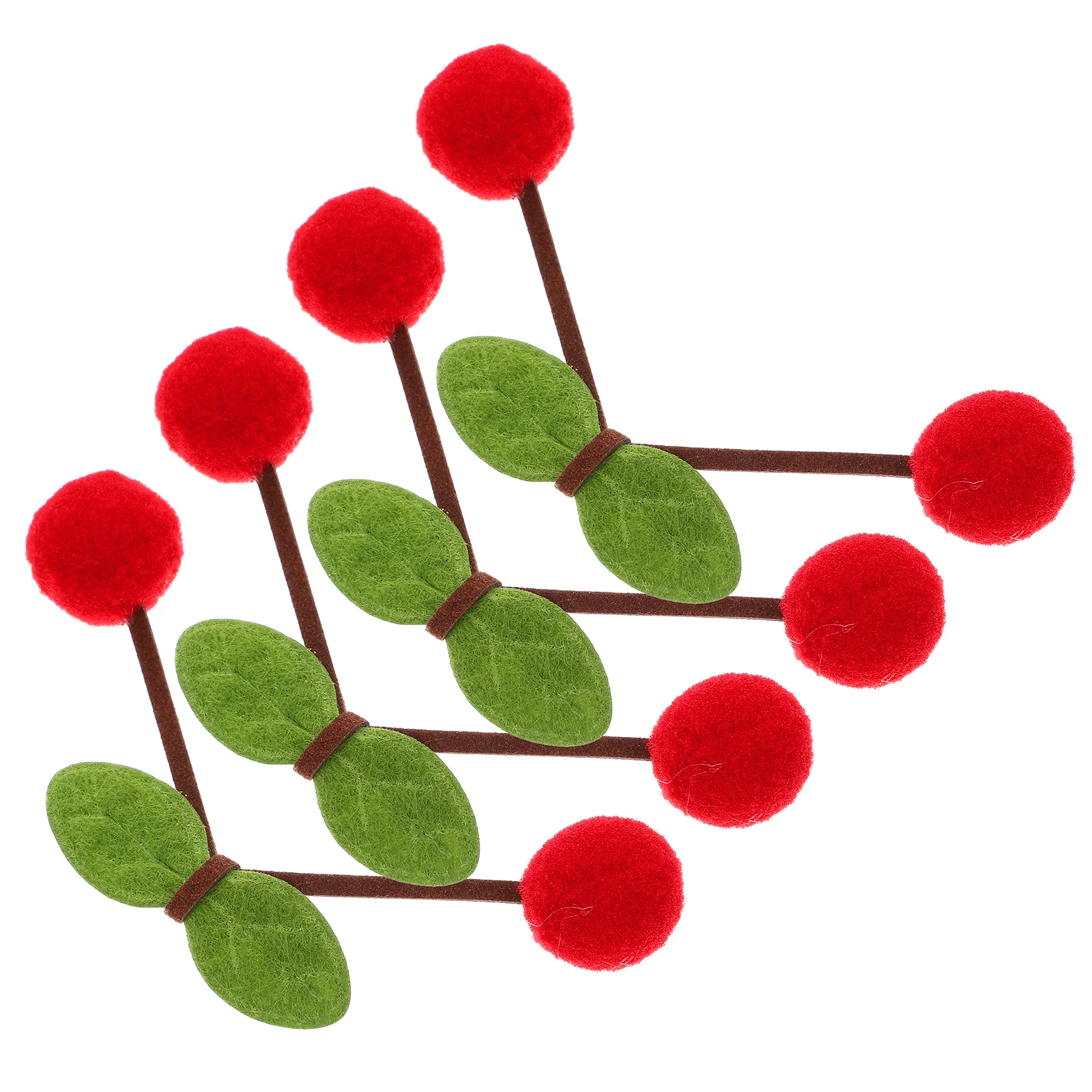 

4 Pcs Cherry Barrettes Girl Hair Accessories Girls Clips Sweet for Kids Fabric Child Claw