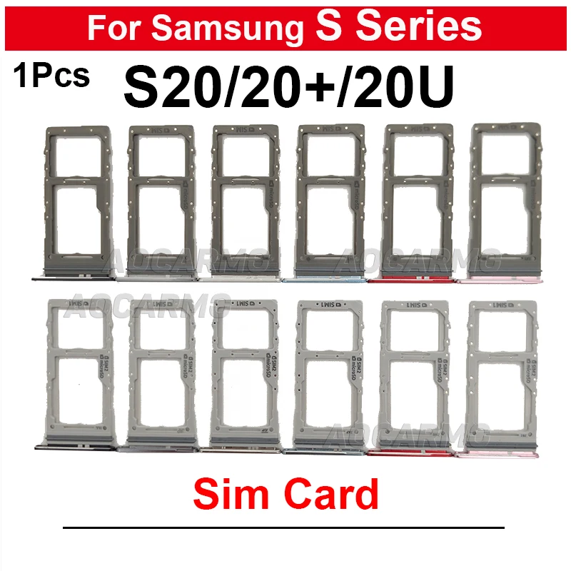 Blu Bianco Per Samsung Galaxy S20 Plus S20Ultra Single E Dual Sim Card Sim Vassoio Supporto Presa Slot Riparazione Parti Di Ricambio