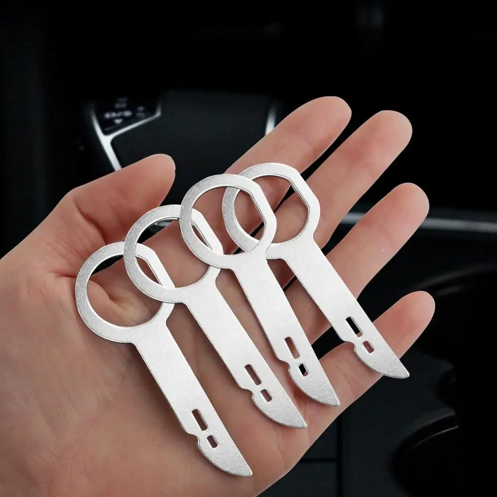 4Pcs Radio Stereo Entfernung Extractor Schlüssel Release Pin Kopf Einheit Audio Installieren Werkzeug Für Volkswagen Audi Mercedes Benz BMW Auto teile – Detail 5