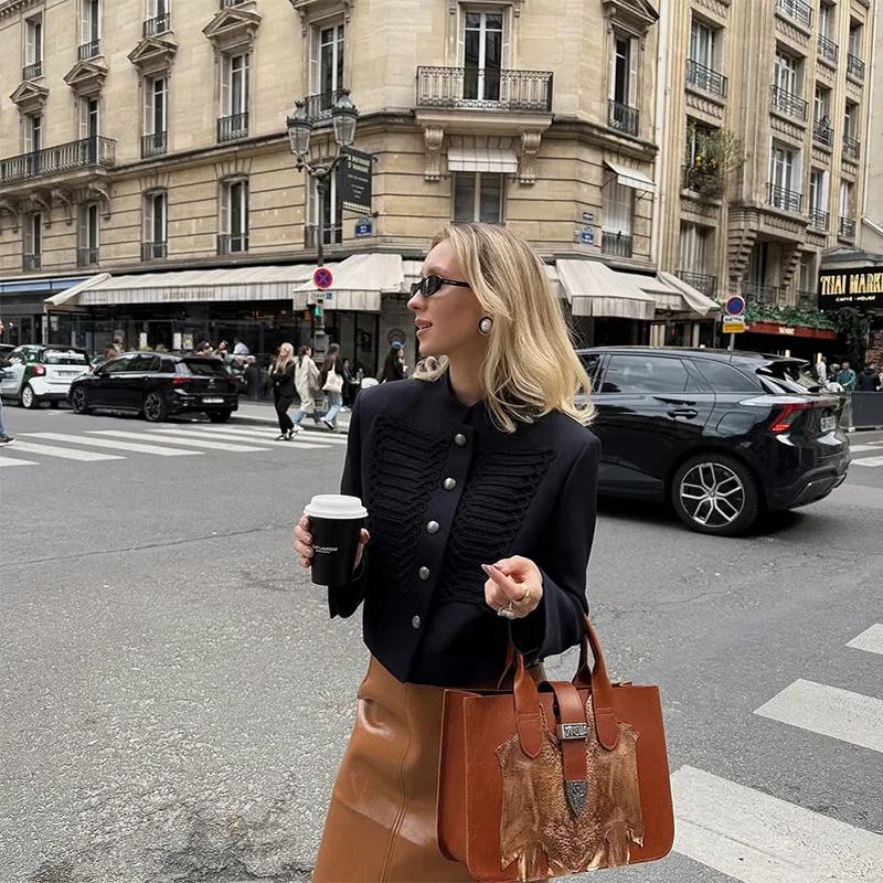 High Street Women's Jacket O-neck Single Breasted Solid Female Napoleon Jackets 2026 Spring New Chic Fashion Casual Lady Coat 27 S62797abcb44d41f1974082baec8b9ad8k