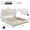 bedstead, with Charging Station and 4 Storage Drawers, Velvet Upholstered Platform Bed with Headboard, Metal Frame, bedstead 6