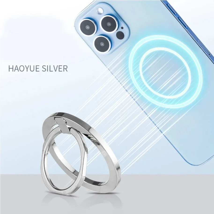 Universal Portable Phone Holder Foldable Magnetic Finger Ring Stand For Magsafe iPhone 17-12 Pro Max Cellphone Bracket