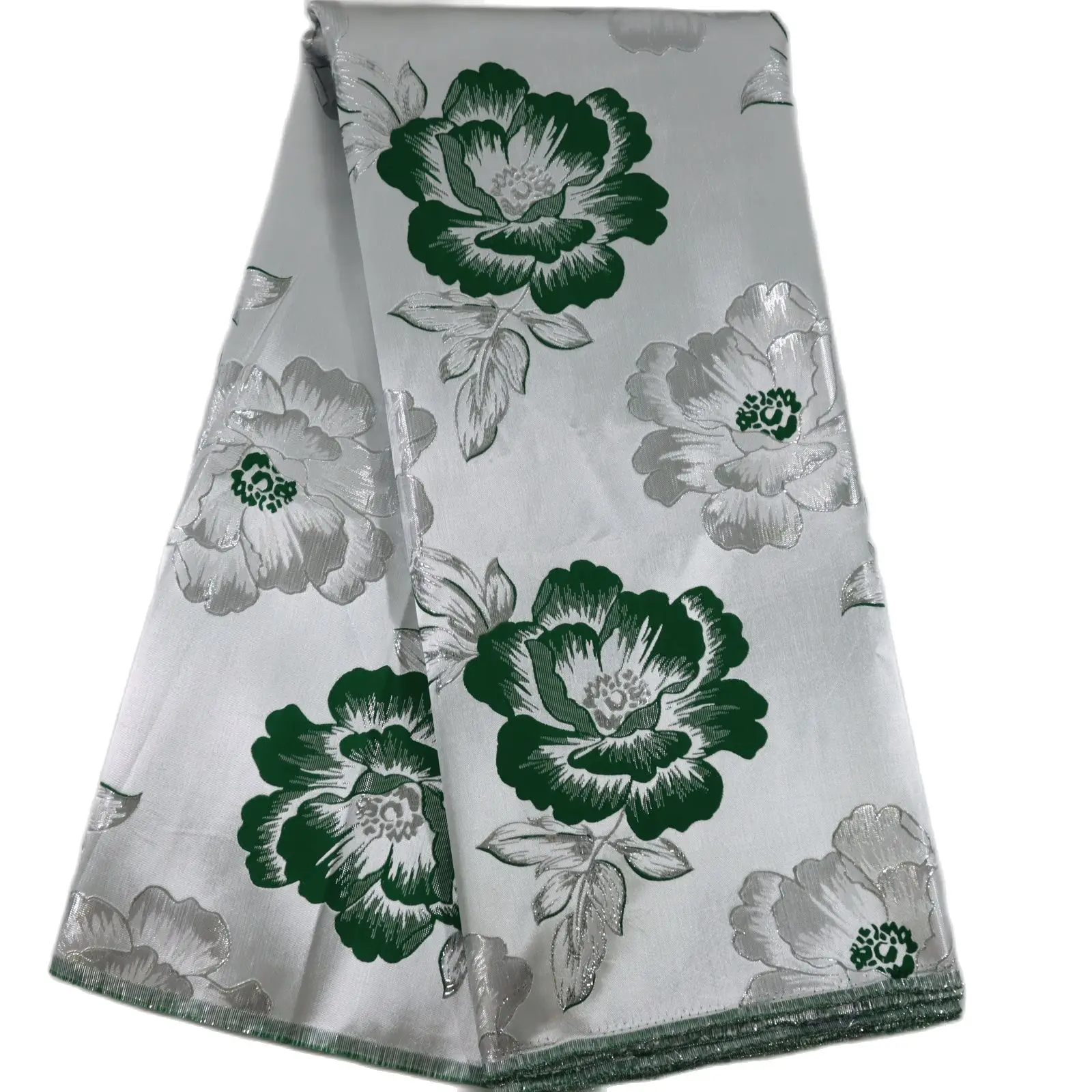 2022 Latest French Brocade Gliding Lace Fabric High Quality African 5 Yards Jacquard Embroidery Lace For Wedding Evening  Dress 