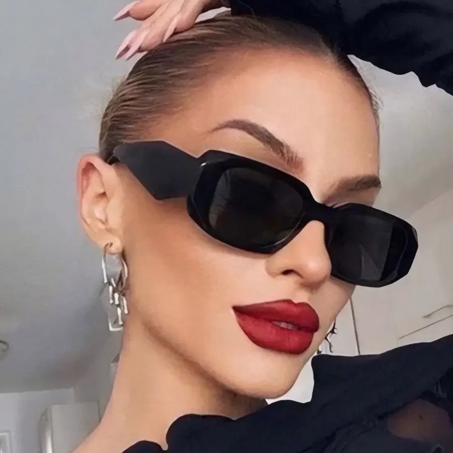 Sexy Quadratische Sonnenbrille Frauen Männer Schwarz Sonnenbrille Luxus Designer Brillen Retro Bunte Spiegel Objektiv Marke