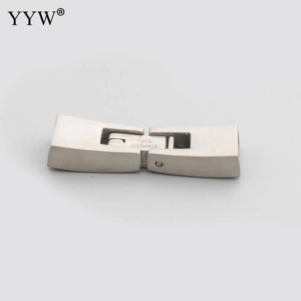 10pcs Brass Fold Over Clasps 1-Hole Stainless Steel Buckles Fastener Clasps Accessories For Bracelet DIY Jewelry Making Supplies