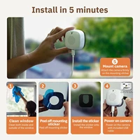 Caméra de fenêtre remplace les caméras extérieures, WiFi 2.4/5GHz, résolution 3MP, Vision nocturne polychrome à travers la fenêtre, Mini caméra 6