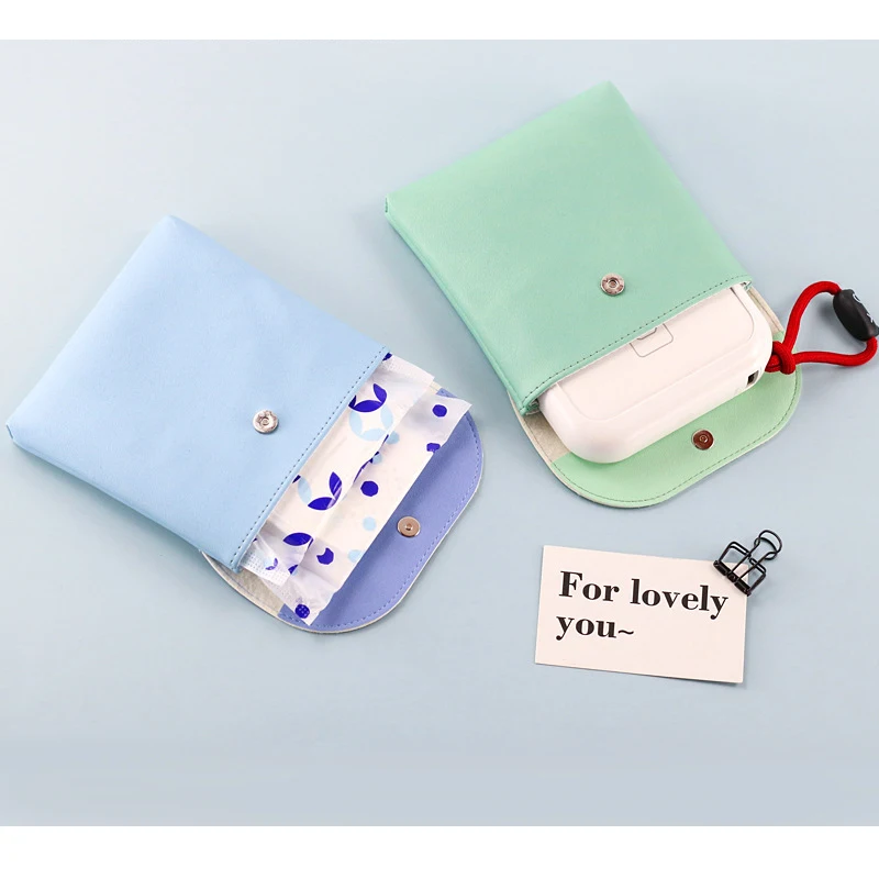 

Simple Lipstick Storage Bag PU Leather Mini Portable Bag Waterproof Macaron Coin Purse Credit Card Holder Case For Boys Girls