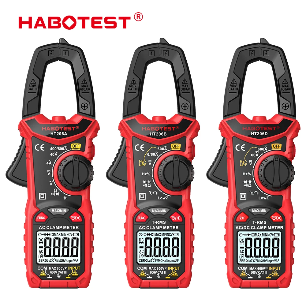

Цифровой мультиметр HABOTEST HT206, тестер напряжения, емкости, бесконтактного напряжения, постоянного/переменного тока, 600 А