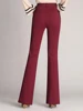 Women Pants Spring Summer Wide Leg Pants Solid Casual High Waist Flared Pants Female Office Lady Long Trousers Black Trousers 4