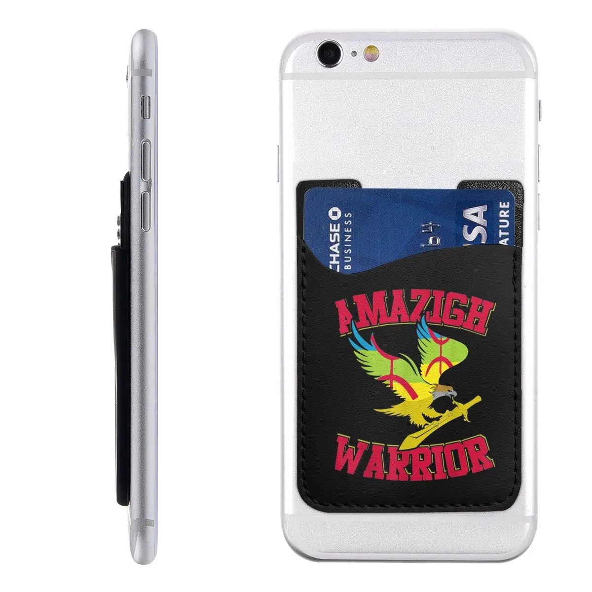 Custom Amazigh Warrior Kabyle Berber Amazigh Flag Gift Phone Wallet Case Stick On Geometry Carpet Berber Credit Slot Holder