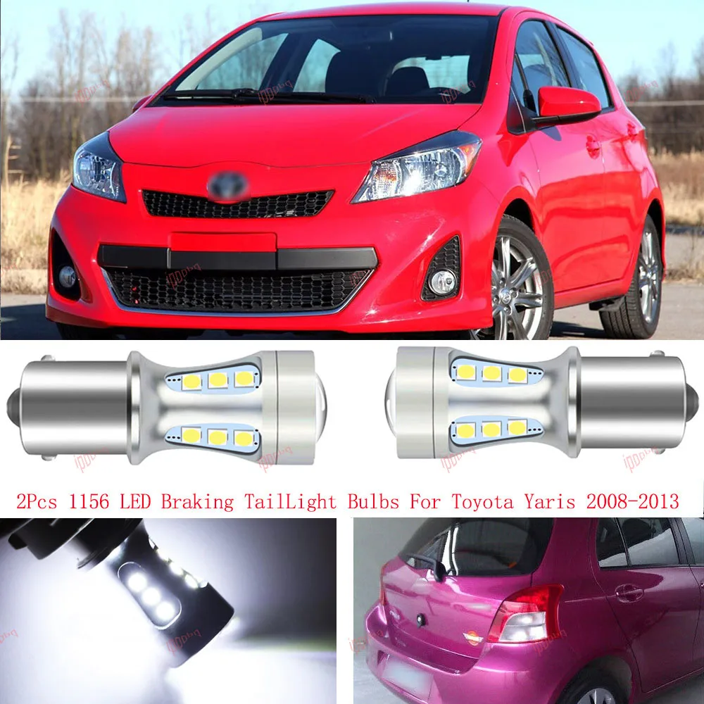 2Pcs Error Free 1156 Led Stop Braking Tail Projector Lampadine Per Toyota Yaris 2008-2013