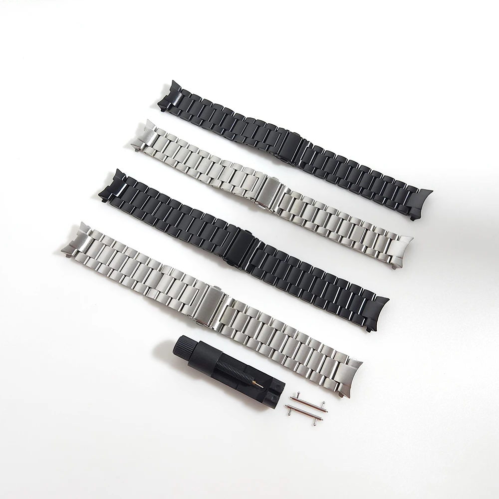 Stainless Steel Metal Strap For Samsung galaxy Watch 5 40/44mm /5 PRO 45mm SM-R925 Wristband Accessories Black/Silver Band