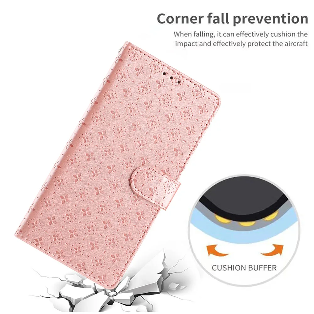 Elegant Leather Wallet Flip Case with Card Holder and Magnetic Closure