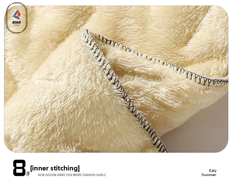 EIAO 2025 Mens Winter Fleece Lined Pants Thickened Warm Casual Trousers Versatile Lambswool Cotton Trousers Outdoor Comfort Tech