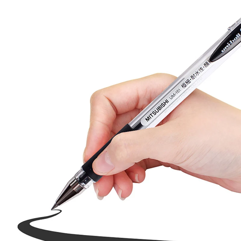 10pcs Mitsubishi Uni Gel Pen UM-151 High Capacity Quick Drying 0.38mm Business Office Ballpoint Pen School Supplies Statione 3