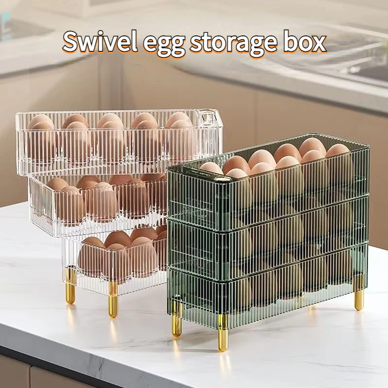30GridEggHolderRefrigerator3LayerFlipEggStorageContainer