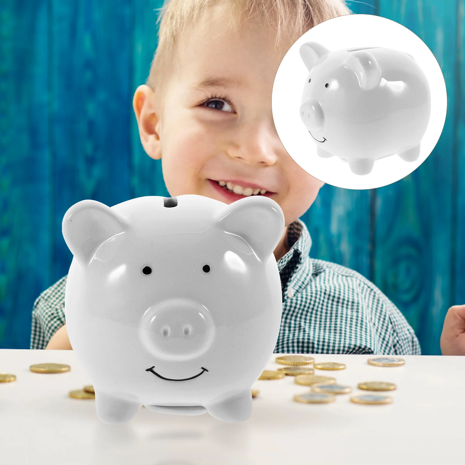 Ceramic Piggy Bank Coin Bank Personalized Money Saving Delicate Nursery Decor Banks to save Box