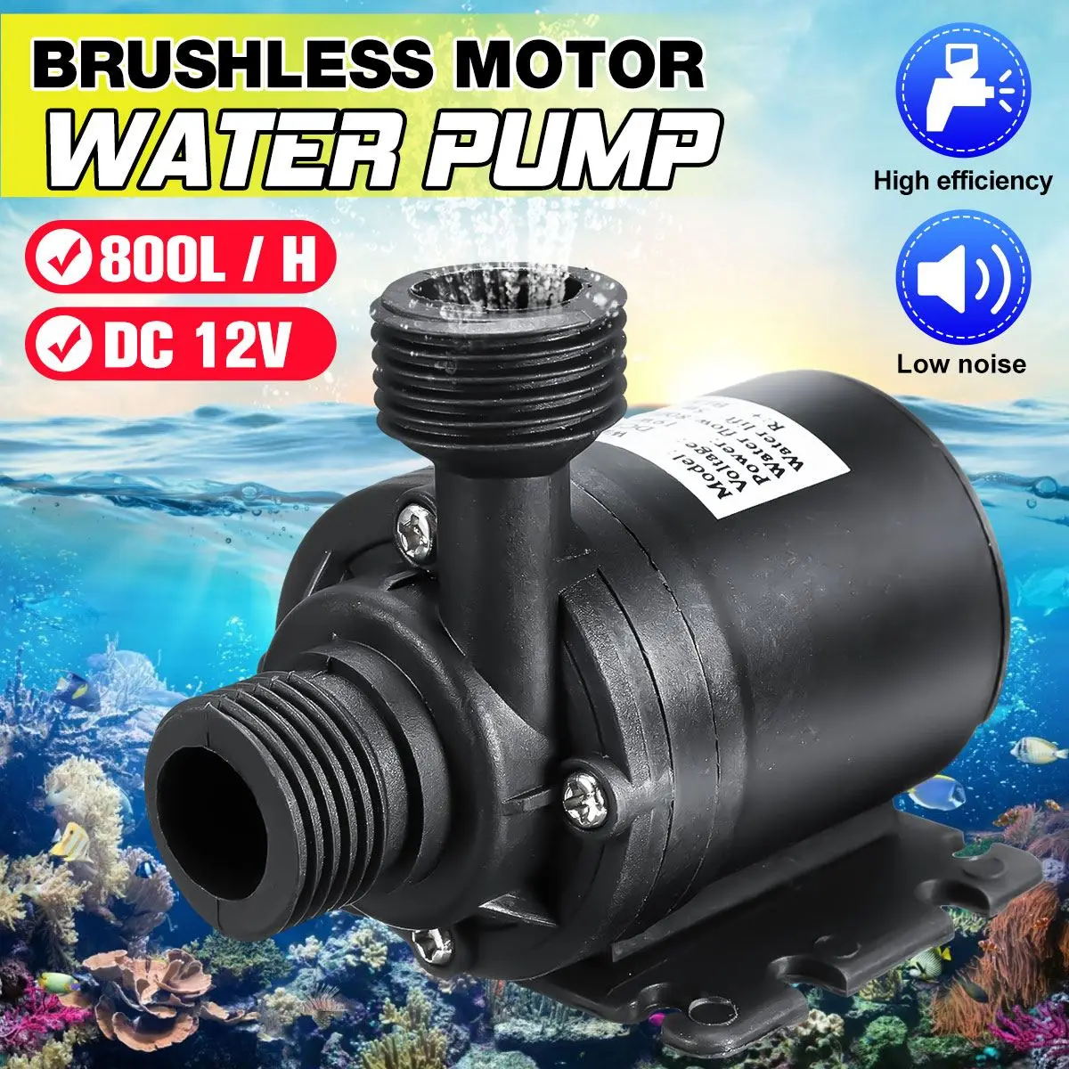 800l/h 12v Dc 5m Mini Brushless Motor Ultraquiet Submersible Water