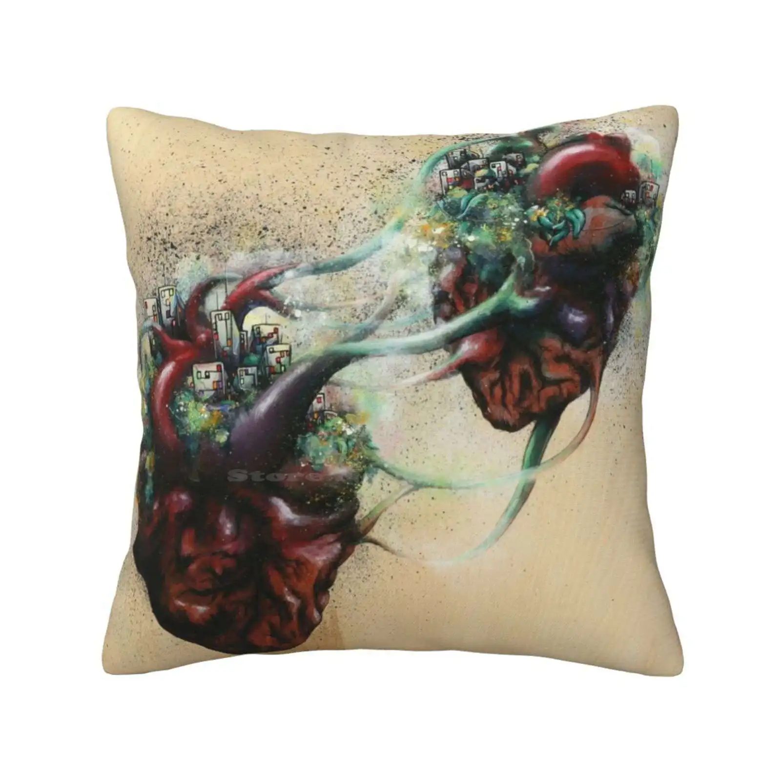 

Arrested Vascular Of Two Entities In Need Pillow Cover Hug Pillowcase Hearts Vascular Veins Arteries Arterial Leaves Vines