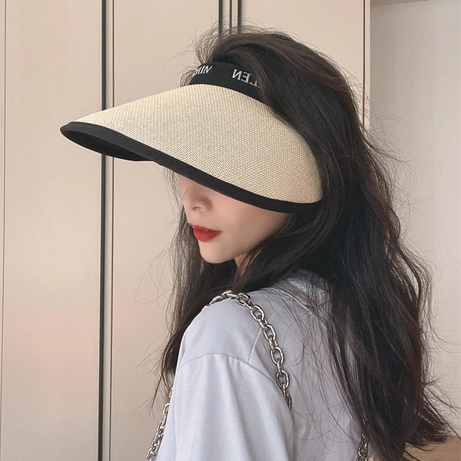 Womens Sun Visor Hat Large Brim Summer UV Protections Beach Cap for Outdoor Activities Sunshade Hat Patio umbrella lamp