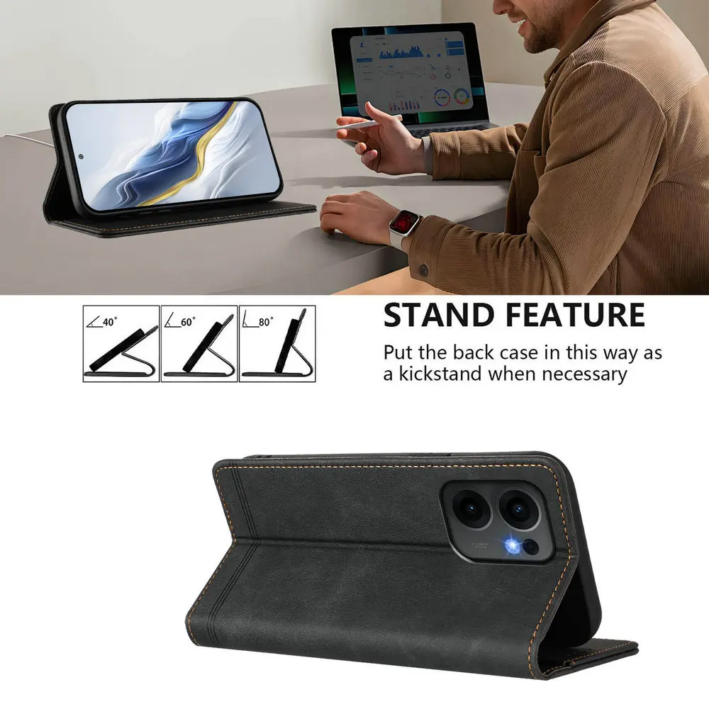 Luxurious RFID Leather Magnetic Flip Wallet Case - Premium Protection Cover