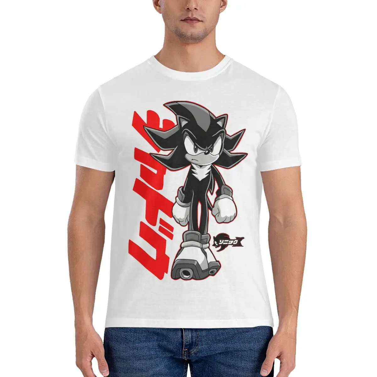 Camisetas vintage de Sonic para hombre, remake de X - Shadow's Path, 100 % algodón, manga corta, cuello redondo, estilo vintage