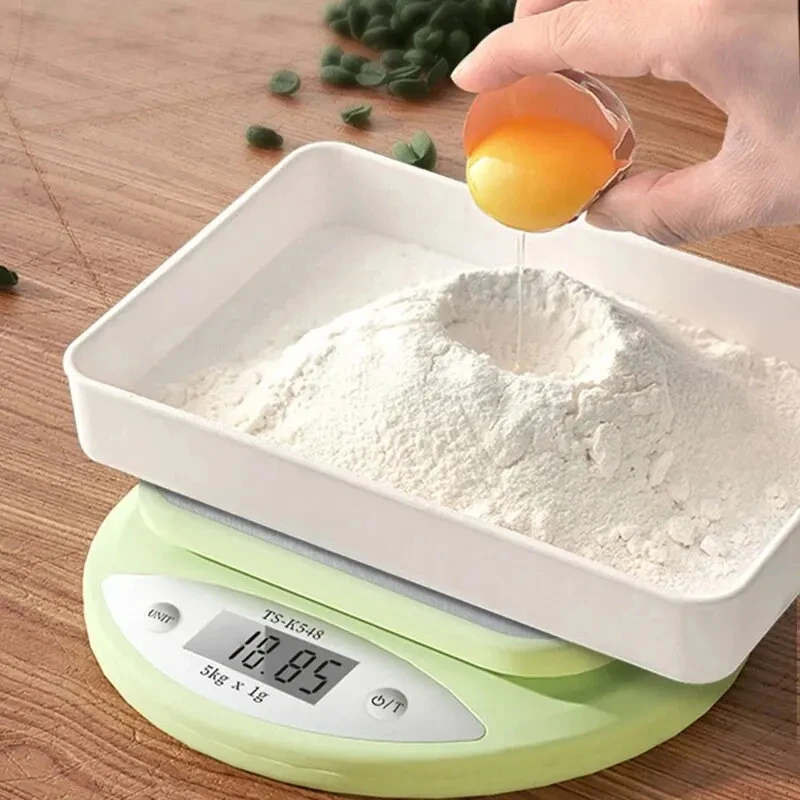 

2023newKitchen Scale 5kg/1g Weight Grams Digital Balance Precision Accurate Green Electronic LCD Food Baking Portable Scale