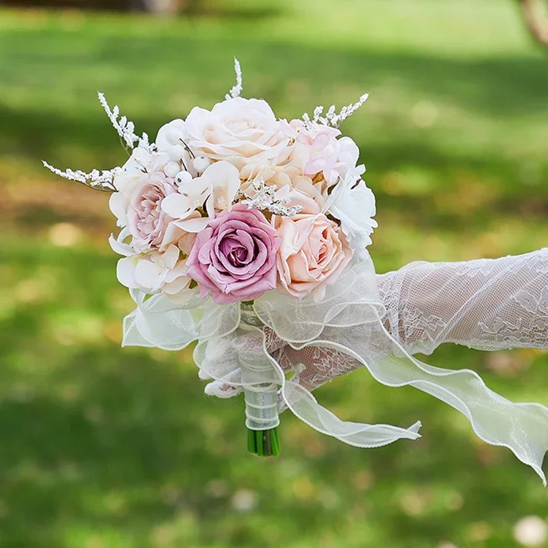 1PC Wedding Bride Bouquet Bohemian Bouquet Artificial Wheat and Lotus Seed Decorative Tossing for Wedding Valentine Day wedding bouquets
