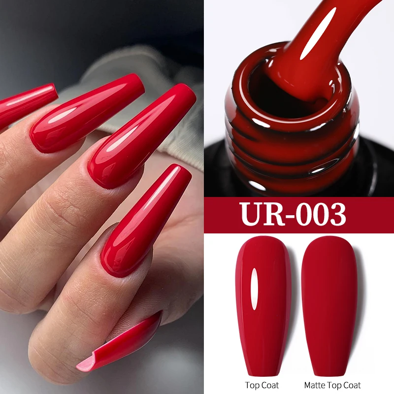 UR SUGAR 7.5ml Dark Wine Red Nail Gel Polish Autumn Gel Paint Nail Art Semi Permanent Nail Art Manicure Soak Off LED UV Nail Gel 5