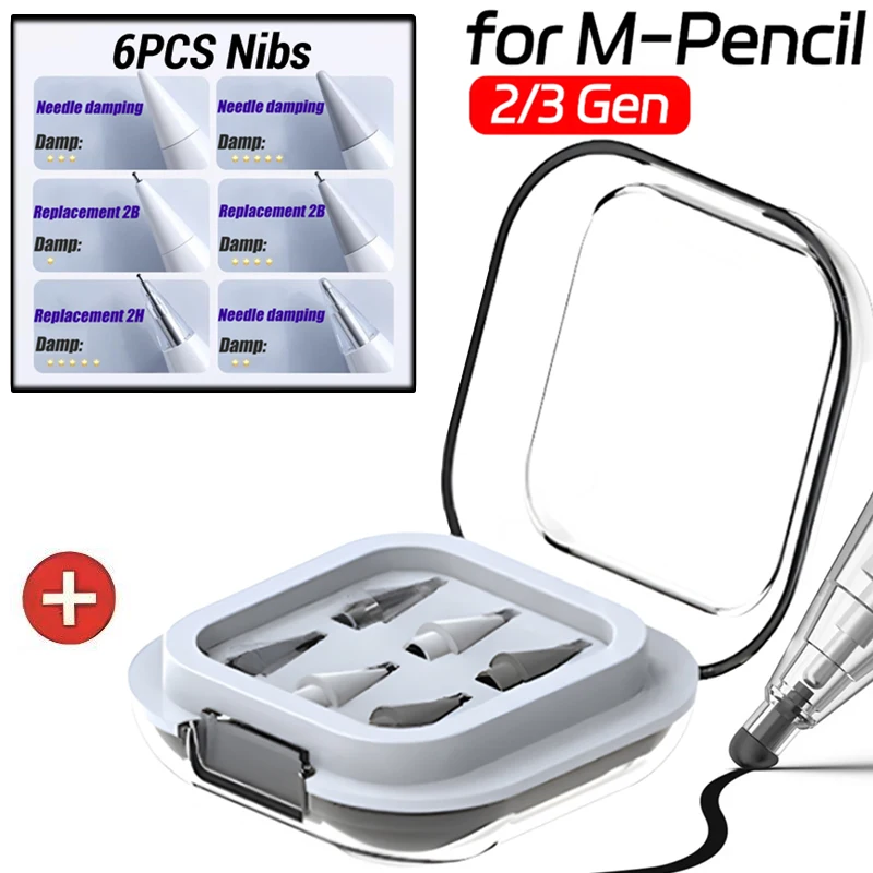Pencil Tips for Huawei M-Pencil 2 3 Replacement Nib Touch Screen Stylus Pen Nibs with Storage Box for Huawei M-Pencil 2/3 Nibs