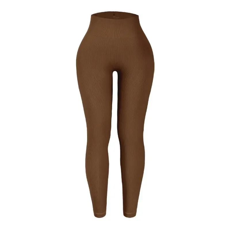 Women High Waist Seamless Thread Knitted Yoga Leggings Hip Lifting High Elastic Slim Training Running Gym Fitness Fashion Pants 6