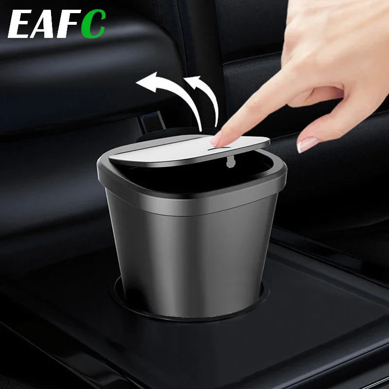 EAFC 650ML Cestino per auto con portaoggetti, portacenere e portaoggetti antipolvere, con coperchio apribile a scatto, cestino per auto, organizer per auto, portaoggetti con coperchio apribile a scatto