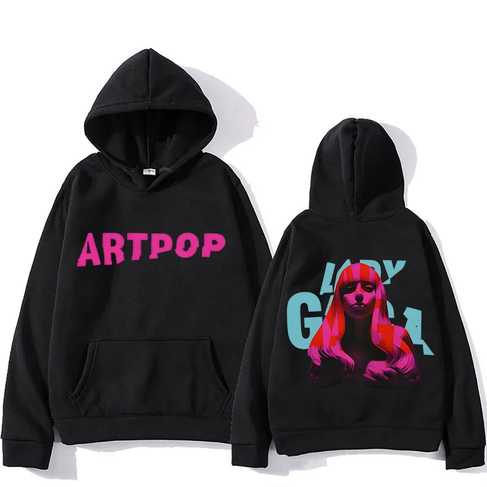 Lady Gaga Hoodie Double-sided Printing Comfortable Aesthetic Sweatshirts With Hooded Gothic Clothing Moletom Hip Hop Pullovers