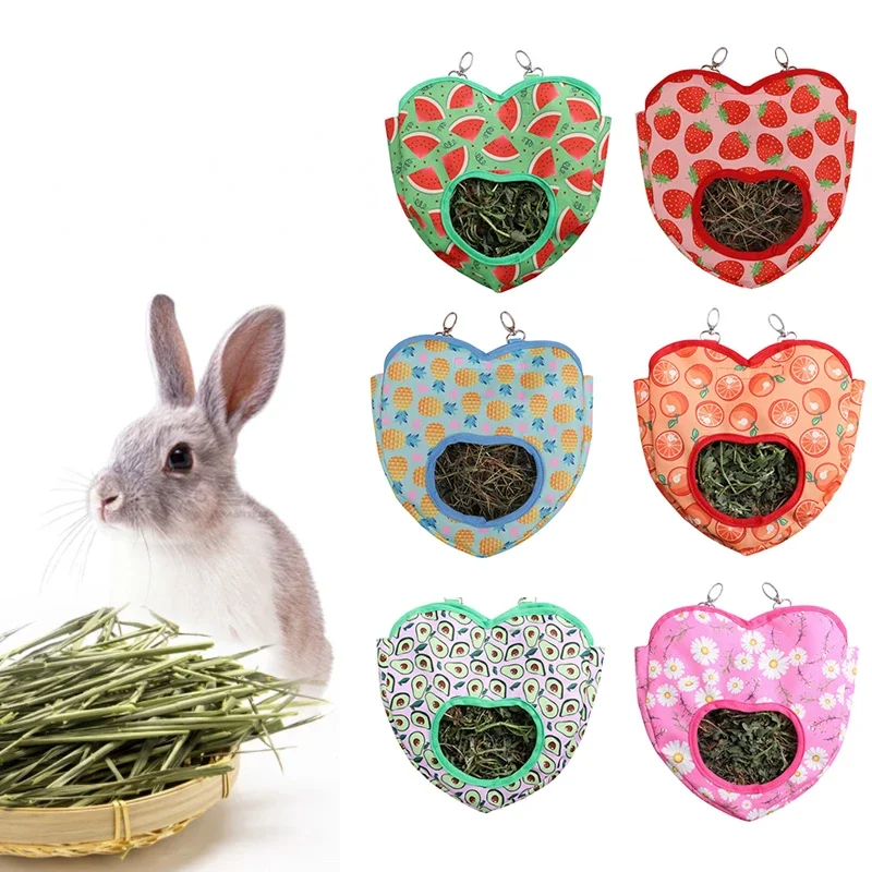Herzform Heu beutel Hänge beutel Kleintiere Feeder halter klassischer Kaninchen fütterung beutel Meers chweinchen Chinchilla hängender Heu beutel – Detail 1