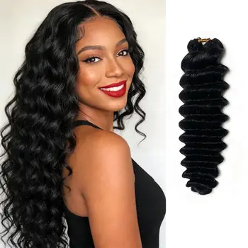 Deep Wave Feather Crochet Human Hair Tight Curly Pre-Separated Knotless Crochet Human Hair Extensions With Loop For Braiding 1