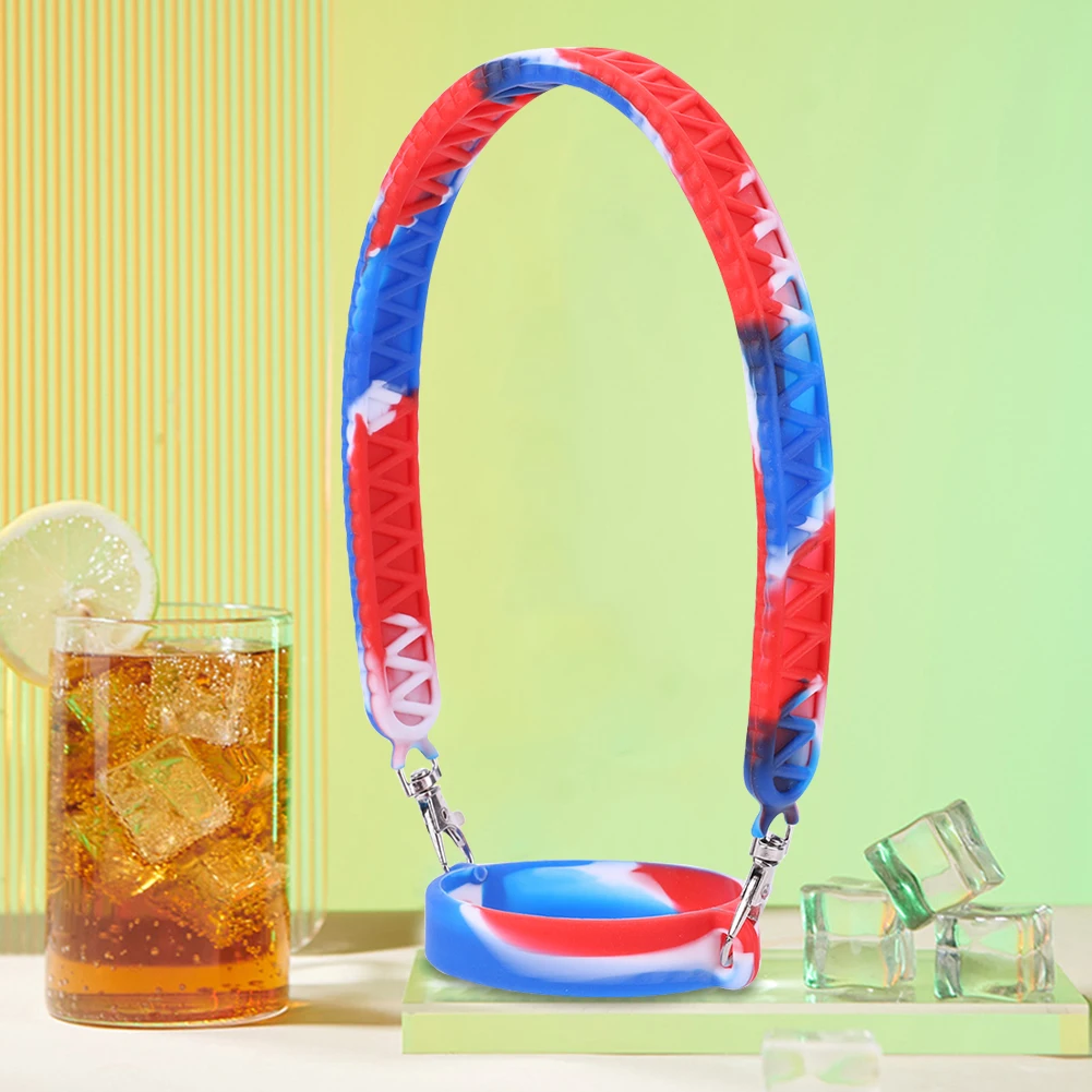 Silicone Water Bottle Handle Fit 8-40oz Bottles Water Bottle Sling Water Bottle Carrier for Stanley Cup Accessories