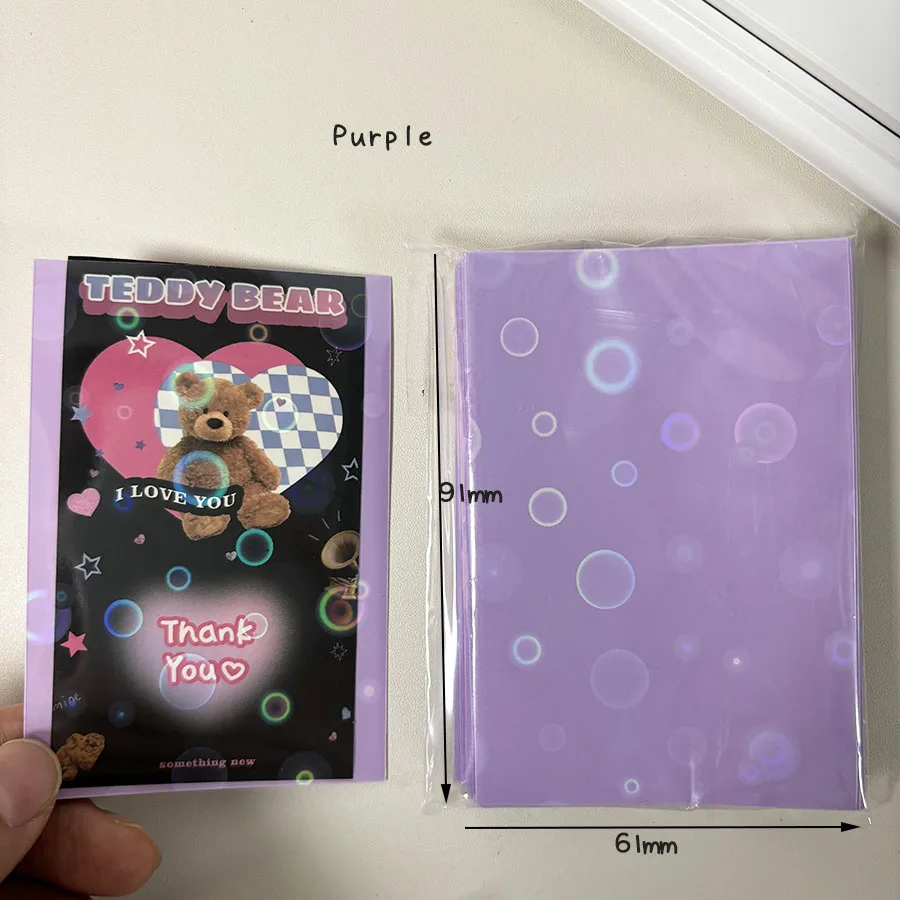 SKYSONIC 50pcs Kpop Card Sleeves 61x91mm 20C Bubble Holder For Holo Postcards Top Load Films Photocard Game Cards Protector 5