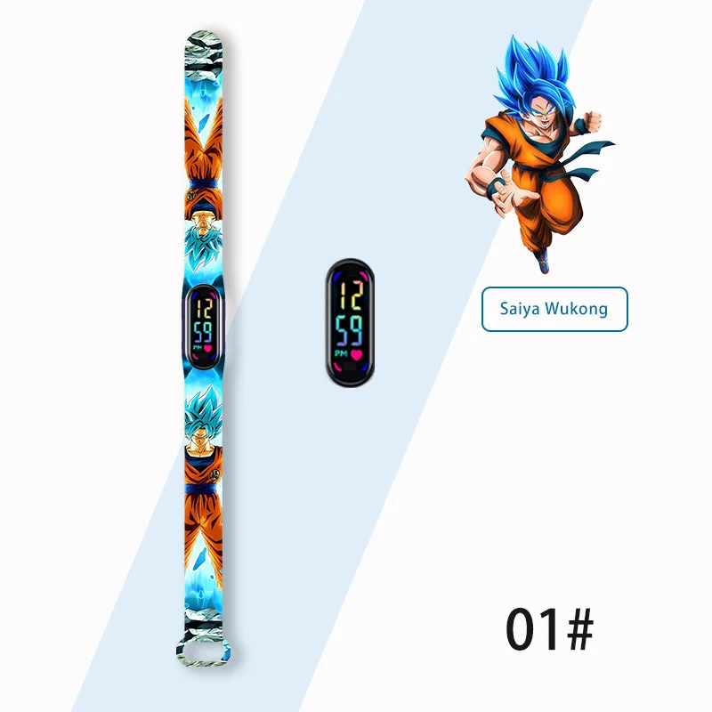 Dragon Ball  Cartoon Children's Watch Anime Figure Super Saiyans LED Touch Waterproof Electronic Watches Kid Toys Birthday Gift