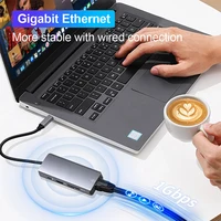 USB 8 in 1 Type C 3.1 To 4K HDTV Hub Adapter All USB3.0 SD TF Card Reader 1000Mbps RJ45 Gigabit for Macbook Notebook Computer 2