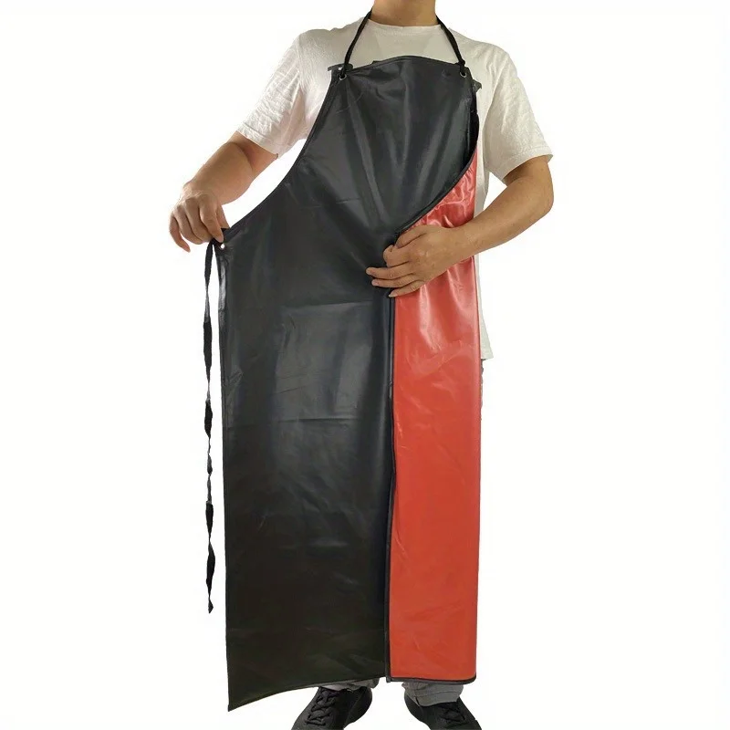 PVC Waterproof Apron Oil Resistant Heavy Duty with Sleeves Acid&Alkali Proof Industrial Workwear Set Durable Kitchen Protective