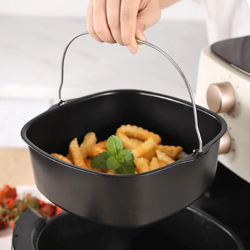 Air Fryer Non-stick Cake Baking Tray Basket Izza Bread Baking Tray Basket Kitchen Air Fryer Accessories Baking Basket