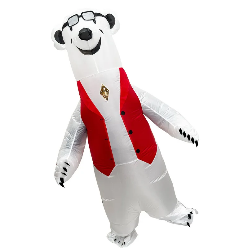 

Adult kid White Polar Bear Shape Frog Inflatable Costume Full Body Blow Up Costumes Fancy Dress for Halloween Cosplay Party