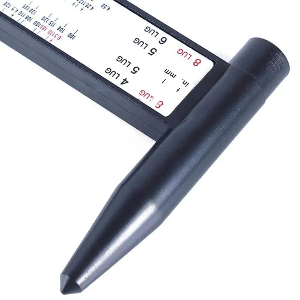 Wheel Hub Hole Distance Measuring Tool Black Sliding Ruler PCD Ruler Lugs Sheet Holes Hub Plastic Pitch Ruler Metal Gauge 8 Y7Z6 images - 6